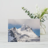 雪の山の風景フォトカード (スタンド正面)