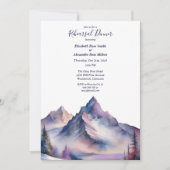 雪の山の風景リハーサルディナー覆われた 招待状 (正面)