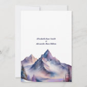 雪の山の風景リハーサルディナー覆われた 招待状 (裏面)