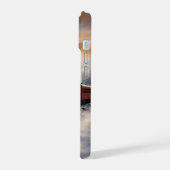 雪の山を走る列車 iPhone 15ケース (左側面)