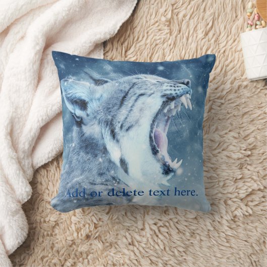 雪の山猫 クッション (ブランケット)