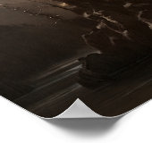 雪の山絵画の湖 – ランドスケープの芸術 ポスター (角)