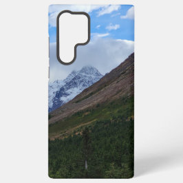 雪の峰のある山間の谷の風景 SAMSUNG GALAXY S22 ULTRAケース