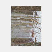 雪の嵐の中の鹿 フリースブランケット (正面)