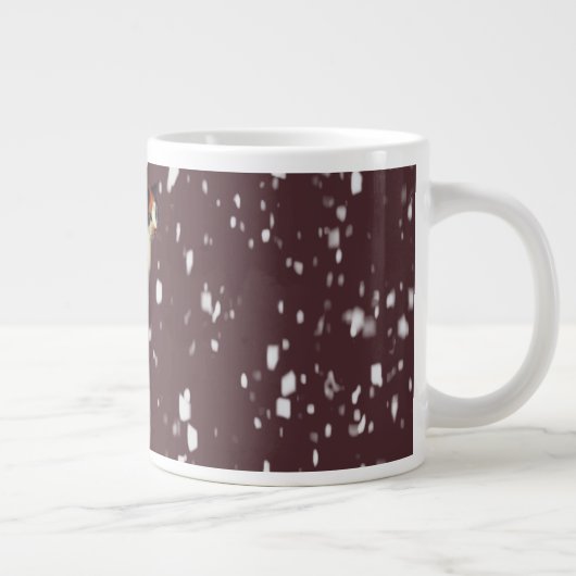 雪の巨大なコーヒーマグのマーマレード猫 ジャンボコーヒーマグカップ (右)