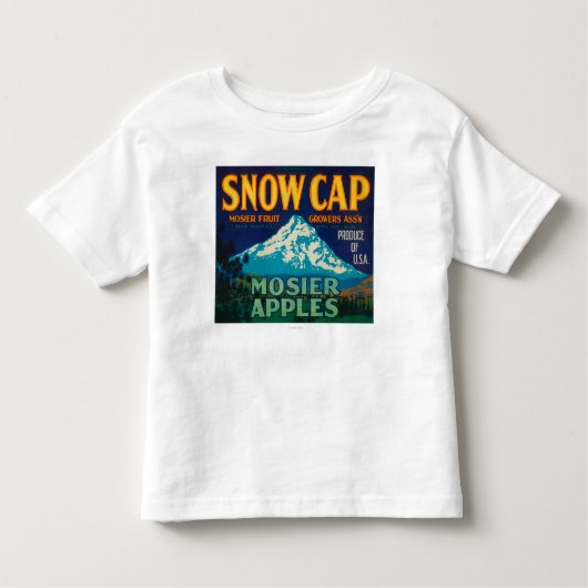 雪の帽子のAppleの木枠LabelMosier、または トドラーTシャツ (正面)