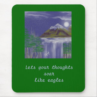 雪の帽子夜 マウスパッド