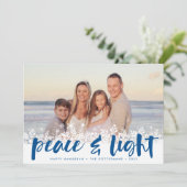 雪の平和 | Hanukkahフォトカード シーズンカード (スタンド正面)