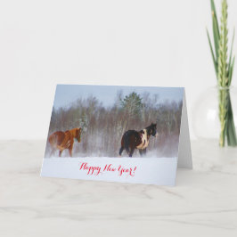 雪の年賀状の馬 シーズンカード