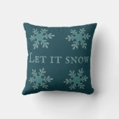 雪の引用文スノーフレーク模様クリスマス クッション (裏面)