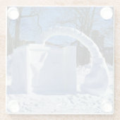 雪の彫刻，ケベック，カナダ ガラスコースター (裏面)