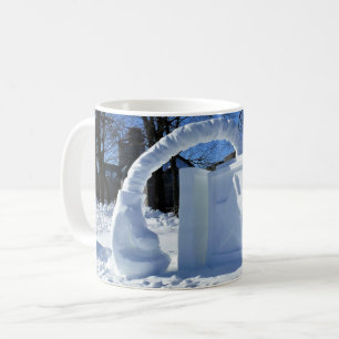 雪の彫刻，ケベック，カナダ コーヒーマグカップ