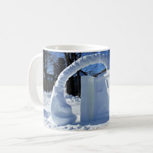 雪の彫刻，ケベック，カナダ コーヒーマグカップ (正面左)