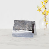 雪の影。季節のグリーティングカード カード (黄色い花)