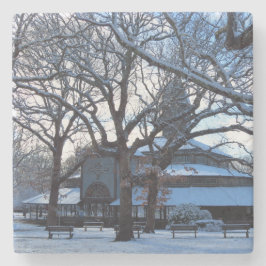 雪の後のタバナクル朝 – Martha's Vineyard ストーンコースター