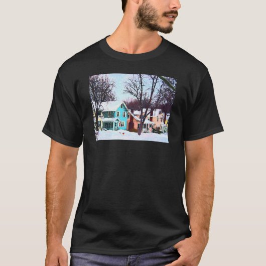 雪の後の通り Tシャツ (正面)