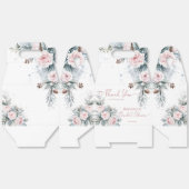 雪の恋と雪の松の冬のブライダルシャワー フェイバーボックス (見開き)