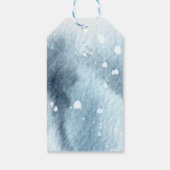 雪の恋に酔う 雪の松の木の冬のブライズシャワー ギフトタグ (裏面)
