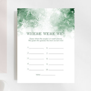 雪の恋のどこにいると我々のブライダルシャワーゲーム