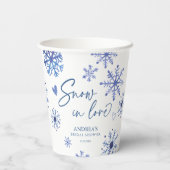 雪の恋の雪の花冬のブライダルシャワー 紙コップ (裏面)