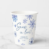 雪の恋の雪の花冬のブライダルシャワー 紙コップ (正面)