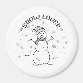 雪の恋人 かわいい雪だるま 冷蔵庫マグネット マグネット (正面)