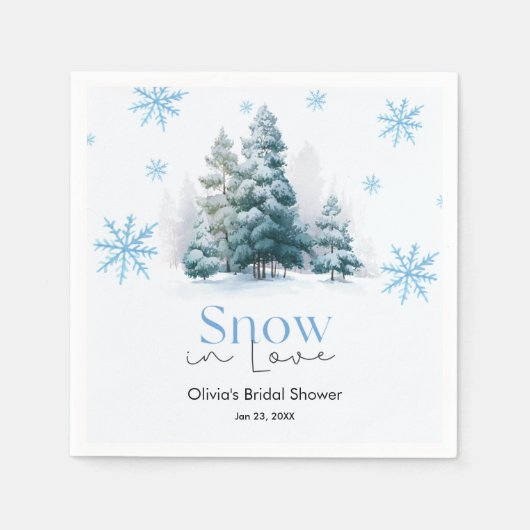 雪の恋 ウェディングシャワー 雪の花 スタンダードカクテルナプキン (正面)