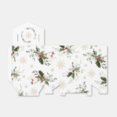 雪の恋 ゴールデンスノーフレークのウェディングシャワーパーティー フェイバーボックス (折り畳みなし)