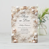 雪の恋 スノーフレークパール ブライダルシャワー 招待状 (スタンド正面)