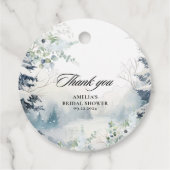 雪の恋 ダスティーブルー ウィンター ブライダル シャワー フェイバータグ (裏面)