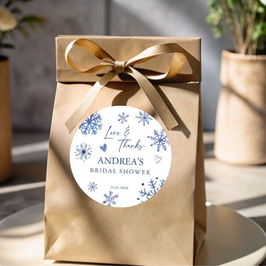 雪の恋 冬のウェディングシャワー お土産 ラウンドシール