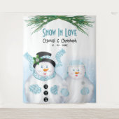 雪の恋　冬のウェディングバックドロップ タペストリー (正面)