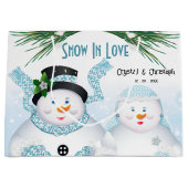 雪の恋　冬のウェディング ラージペーパーバッグ (正面)