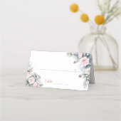 雪の恋　冬のブライダルシャワーパーティー プレイスカード (正面)