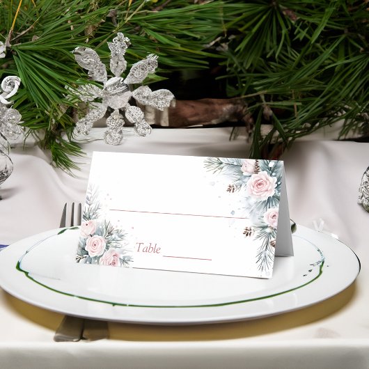 雪の恋　冬のブライダルシャワーパーティー プレイスカード