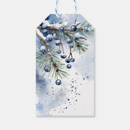 雪の恋　冬のブライダルシャワー　ギフトタグ　冬のブライダルシャワーのパーソナライズされたギフトタグ　 ギフトタグ (裏面)