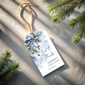 雪の恋　冬のブライダルシャワー　ギフトタグ　冬のブライダルシャワーのパーソナライズされたギフトタグ　 ギフトタグ