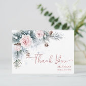 雪の恋　冬のブライダルシャワー　雪の松 サンキューカード (スタンド正面)