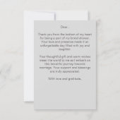 雪の恋　冬の松林のブライダルシャワー サンキューカード (裏面)