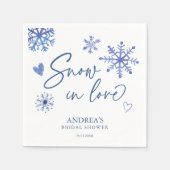 雪の恋 雪の結晶 冬のブライダルシャワー スタンダードカクテルナプキン (正面)