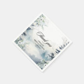 雪の愛のほこりブルーウィンターブライダルシャワー スタンダードカクテルナプキン (角)