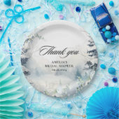 雪の愛のほこりブルーウィンターブライダルシャワー ペーパープレート (パーティー)