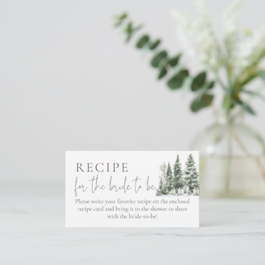 雪の愛のシャワーレシピの花嫁のために エンクロージャーカード (スタンド正面)