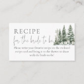 雪の愛のシャワーレシピの花嫁のために エンクロージャーカード (正面)