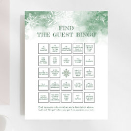 雪の愛のブライダルゲームゲストビンゴを見つける