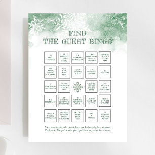 雪の愛のブライダルゲームゲストビンゴを見つける