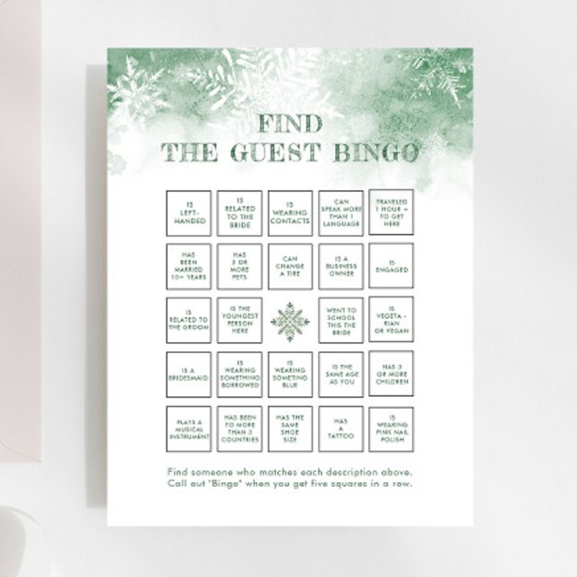 雪の愛のブライダルゲームゲストビンゴを見つける (クリエイターアップロード済み)