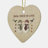 雪の愛の中 – 一緒に最初のクリスマス セラミックオーナメント (左)