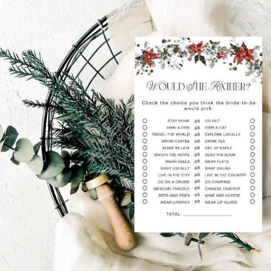 雪の愛の冬のエバーグリーンブライダルシャワーゲーム