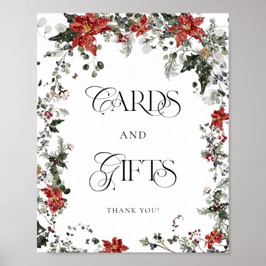 雪の愛の冬のフローラカードとギフトポスター ポスター (正面)